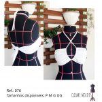 Ref. 076 - Biquíni topper cortininha cruzado