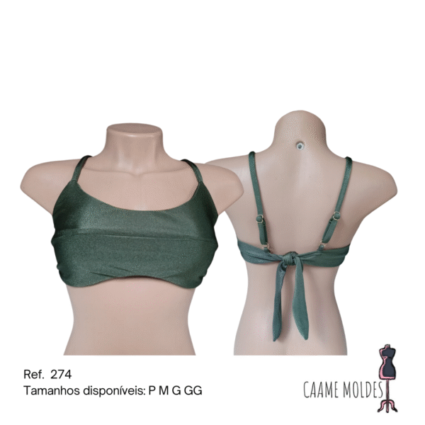 Ref. 274 - Molde top biquini com recorte horizontal